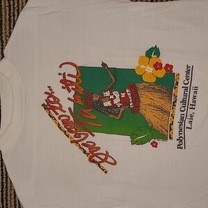 POLY TEES Ive Been To Tahiti Hawaii White Cotton Single Stitch Sz S Mens T Shirt
